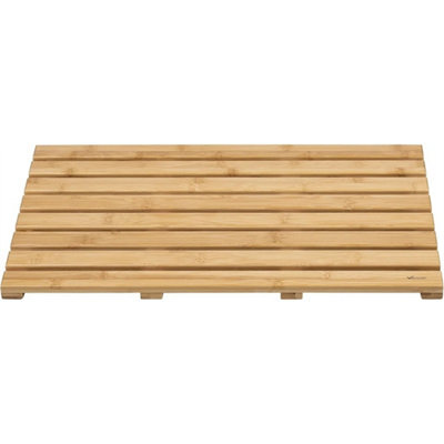 Beige Bamboo Duckboard Bath Mat -Anti-Slip Slatted Shower Spa Bathroom Floor - image 1