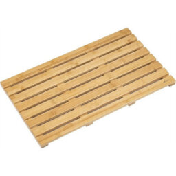 Beige  Bamboo Duckboard Bath Mat -Anti-Slip Slatted Shower Spa Bathroom Floor - thumbnail 4