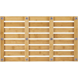 Beige  Bamboo Duckboard Bath Mat -Anti-Slip Slatted Shower Spa Bathroom Floor - thumbnail 5