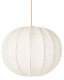 Wyld And Coco White Pleated Nylon Pendant Lamp, Spherical 35Cm X 82Cm, Contemporary - thumbnail 3
