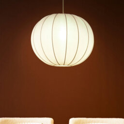 Wyld And Coco White Pleated Nylon Pendant Lamp, Spherical 35Cm X 82Cm, Contemporary - thumbnail 2