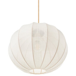 Wyld And Coco White Pleated Nylon Pendant Lamp, Spherical 35Cm X 82Cm, Contemporary - thumbnail 5