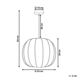 Wyld And Coco White Pleated Nylon Pendant Lamp, Spherical 35Cm X 82Cm, Contemporary - thumbnail 4