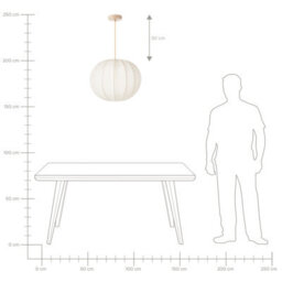Wyld And Coco White Pleated Nylon Pendant Lamp, Spherical 35Cm X 82Cm, Contemporary - thumbnail 9