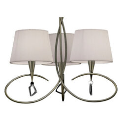 Luminosa Lighting Luminosa Mara Pendant 3 Light E14, Antique Brass With Ivory White Shades - thumbnail 5