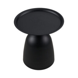 Living And Home Modern Black Minimalist Cold-Rolled Steel Side Table, 39Cm Dia. X 40.5Cm H - thumbnail 4