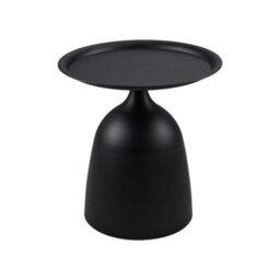 Living And Home Modern Black Minimalist Cold-Rolled Steel Side Table, 39Cm Dia. X 40.5Cm H - thumbnail 3
