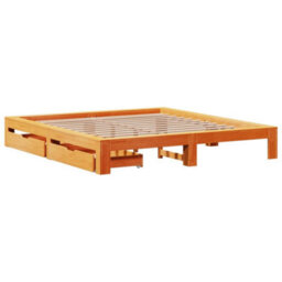 Berkfield Bed Frame Without Mattress Wax Brown 180X200 Cm Super King Solid Wood Pine - thumbnail 3