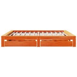 Berkfield Bed Frame Without Mattress Wax Brown 180X200 Cm Super King Solid Wood Pine - thumbnail 7