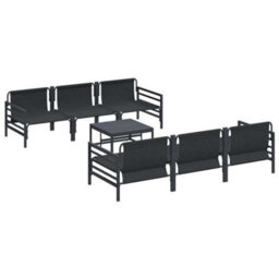 Walplus Garden Sofa Set With Cushion 7 Pcs Anthracite Steel & Fabric - thumbnail 8