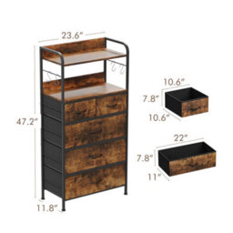 5-Drawer Fabric Dresser Tower For Bedroom Chest Of Drawers - thumbnail 2