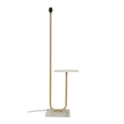 Valuelights Tavel Brushed Gold Floor Lamp With Integrated Table