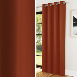 Enhanced Living Nightfall Plain Supersoft Orange Thermal Blockout (Single) Eyelet Door Curtain - 66 X 84 Inch (168 X 214Cm)