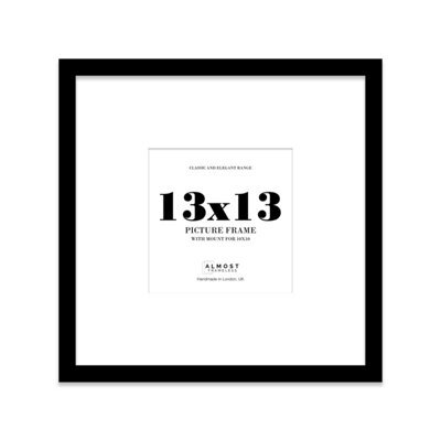 "13X13"" Black Picture Frame - 13X13"" Square Frame With 10X10"" Mount For 13X13""/10X10"" Pictures Art Deco Style Room Decor, 1 Pack" - image 1