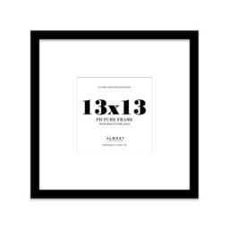 "13X13"" Black Picture Frame - 13X13"" Square Frame With 10X10"" Mount For 13X13""/10X10"" Pictures Art Deco Style Room Decor, 1 Pack" - thumbnail 1