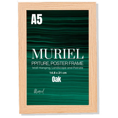 Oak Picture Frame Photo Frame Perspex Sheet For Wall Or Table, Landscape Portrait Orientationa5 (14.8 X 21 Cm) - image 1