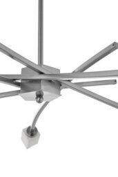 Orsina 5 Frosted Glass Shade Pendant Lamp, Silver Finish Iron Frame Light, Contemporary Luxe Ceiling Fixture - thumbnail 4