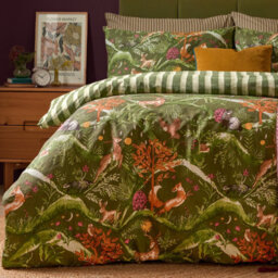 furn. Furn Nya Woodland Reversible Printed Duvet Cover Set, Forest, Double - thumbnail 4