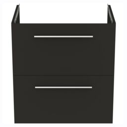 Ideal Standard I.life A Matt Carbon Grey Wood Effect Wall-Mounted Bathroom Vanity Unit (H) 630mm (W) 600mm - thumbnail 2