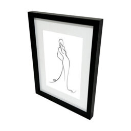 GoodHome Matt Black Pine Effect Plain Single Picture Frame (H)42.6Cm X (W)32.6Cm