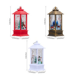 Living And Home Set Of 3 Christmas Lanterns Santa Reindeer Snowman Led Hanging Tabletop Decorations - thumbnail 9