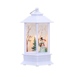 Living And Home Set Of 3 Christmas Lanterns Santa Reindeer Snowman Led Hanging Tabletop Decorations - thumbnail 7