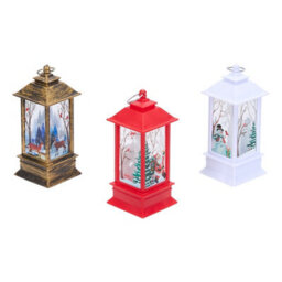 Living And Home Set Of 3 Christmas Lanterns Santa Reindeer Snowman Led Hanging Tabletop Decorations - thumbnail 4