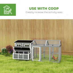 Pawhut 2-Piece Chicken Coop And Run Set, For 5-9 Chickens, Light Grey - thumbnail 6