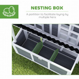 Pawhut 2-Piece Chicken Coop And Run Set, For 5-9 Chickens, Light Grey - thumbnail 5