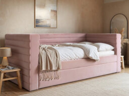 Flair Yuma Velvet Guest Bed - Pink