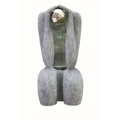 Outdoor Living UK Aqua Creations Granite Sitting Man 1 S/s Sphere Mains Plugin Powered Water Feature With Protective Cover