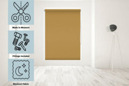 Caecus Blinds Made To Measure Blackout Roller Blind Ochre 180Cm - thumbnail 2