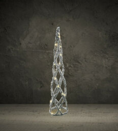 Urbn-Living Urbnliving 60Cm Led Light Up Christmas Tree Cone Pyramids Glitter Fairy Green And White Snow Colour - thumbnail 1