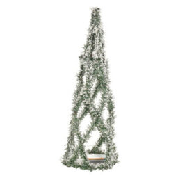 Urbn-Living Urbnliving 60Cm Led Light Up Christmas Tree Cone Pyramids Glitter Fairy Green And White Snow Colour - thumbnail 3
