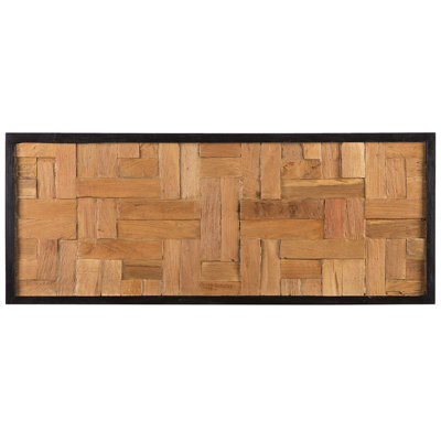 Beliani Wall Decor Toluca Teak Wood 40 Cm Brown - image 1
