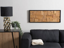 Beliani Wall Decor Toluca Teak Wood 40 Cm Brown - thumbnail 2