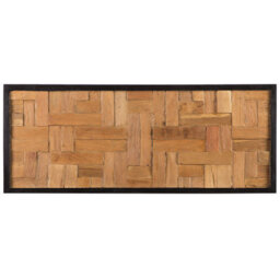 Beliani Wall Decor Toluca Teak Wood 40 Cm Brown