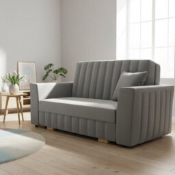 Modern Armchair Sofa Bed With Storage Viva Glam Ii Light Grey - thumbnail 2