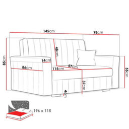 Modern Armchair Sofa Bed With Storage Viva Glam Ii Light Grey - thumbnail 6