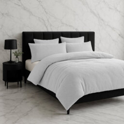 Teddy Bear Fleece Soft Cosy Duvet Cover + Pillow Case Set White - thumbnail 1