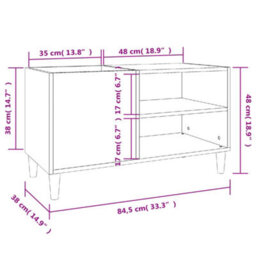 Berkfield Record Cabinet Sonoma Oak 84.5X38X48 Cm Engineered Wood - thumbnail 8