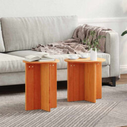 Berkfield Coffee Table 2 Pcs Brown Solid Pine Wood - thumbnail 1