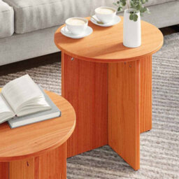 Berkfield Coffee Table 2 Pcs Brown Solid Pine Wood - thumbnail 4