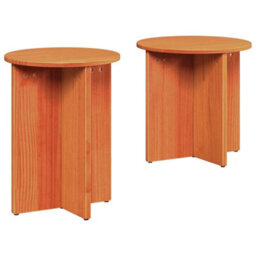 Berkfield Coffee Table 2 Pcs Brown Solid Pine Wood - thumbnail 2