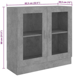 Vidaxl Vitrine Cabinet Concrete Grey 82.5X30.5X80 Cm Engineered Wood - thumbnail 3
