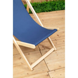 Orsina Blue Deck Chair, Water-Resistant Small Outdoor Deck Chair, Built Last Lawn Chair, Foldable Wooden Deck Chair - thumbnail 8