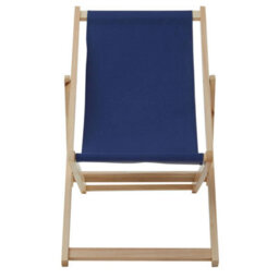 Orsina Blue Deck Chair, Water-Resistant Small Outdoor Deck Chair, Built Last Lawn Chair, Foldable Wooden Deck Chair
