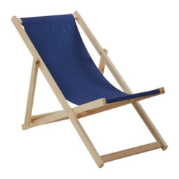 Orsina Blue Deck Chair, Water-Resistant Small Outdoor Deck Chair, Built Last Lawn Chair, Foldable Wooden Deck Chair - thumbnail 2