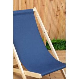 Orsina Blue Deck Chair, Water-Resistant Small Outdoor Deck Chair, Built Last Lawn Chair, Foldable Wooden Deck Chair - thumbnail 6