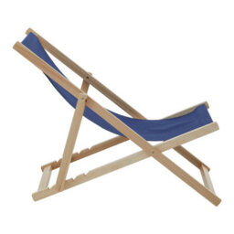 Orsina Blue Deck Chair, Water-Resistant Small Outdoor Deck Chair, Built Last Lawn Chair, Foldable Wooden Deck Chair - thumbnail 3